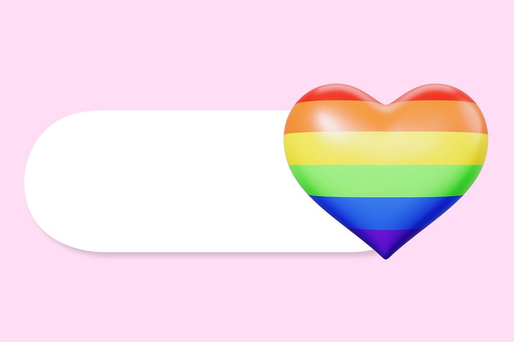 LGBTQ+ heart slide icon, editable design