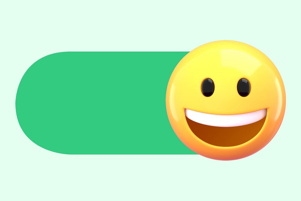 Smiling emoticon slide icon, editable design