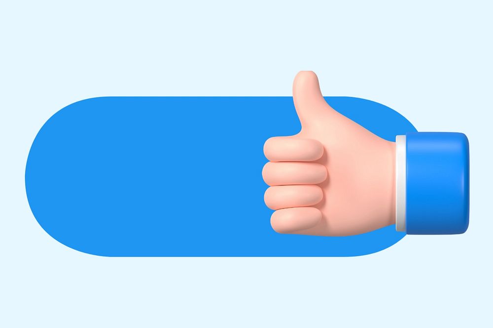 Thumbs up slide icon, editable design