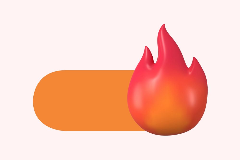 Flame slide icon, editable design