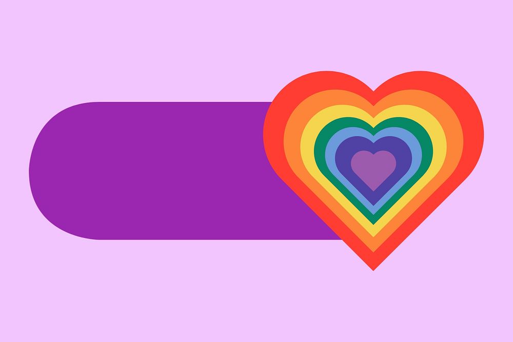 Rainbow heart slide icon, editable design