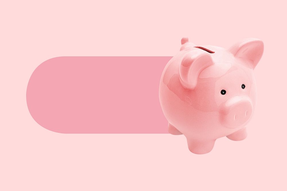 Piggy bank slide icon, editable design