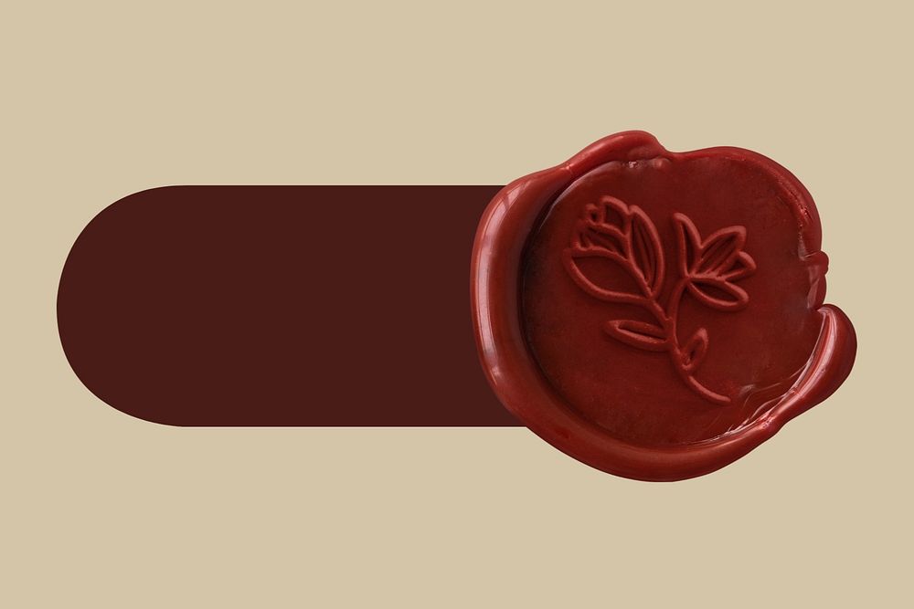 Wax stamp slide icon, editable design