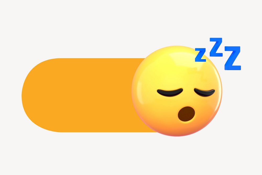 Sleep emoticon slide icon, editable design