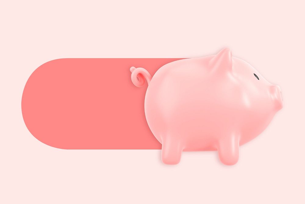 Piggy bank slide icon, editable design