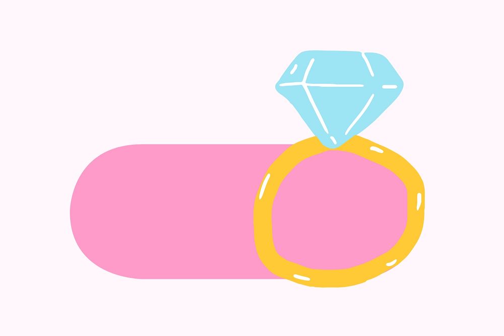 Engagement ring slide icon, editable design