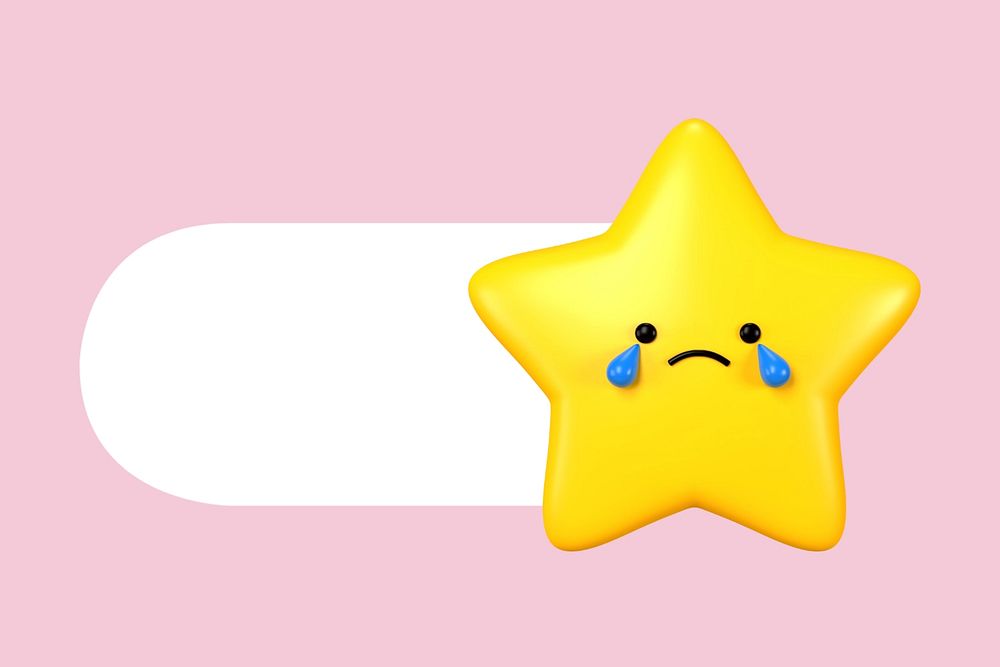 Sad star slide icon, editable design