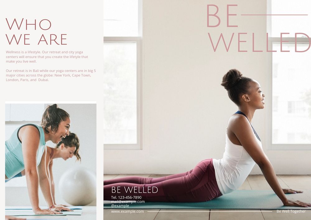 Yoga brochure template, editable design