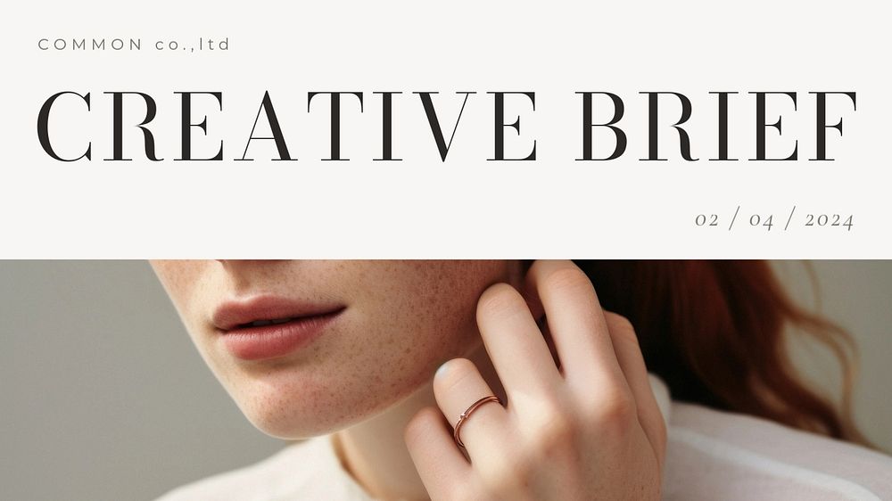 Creative brief presentation template, editable design