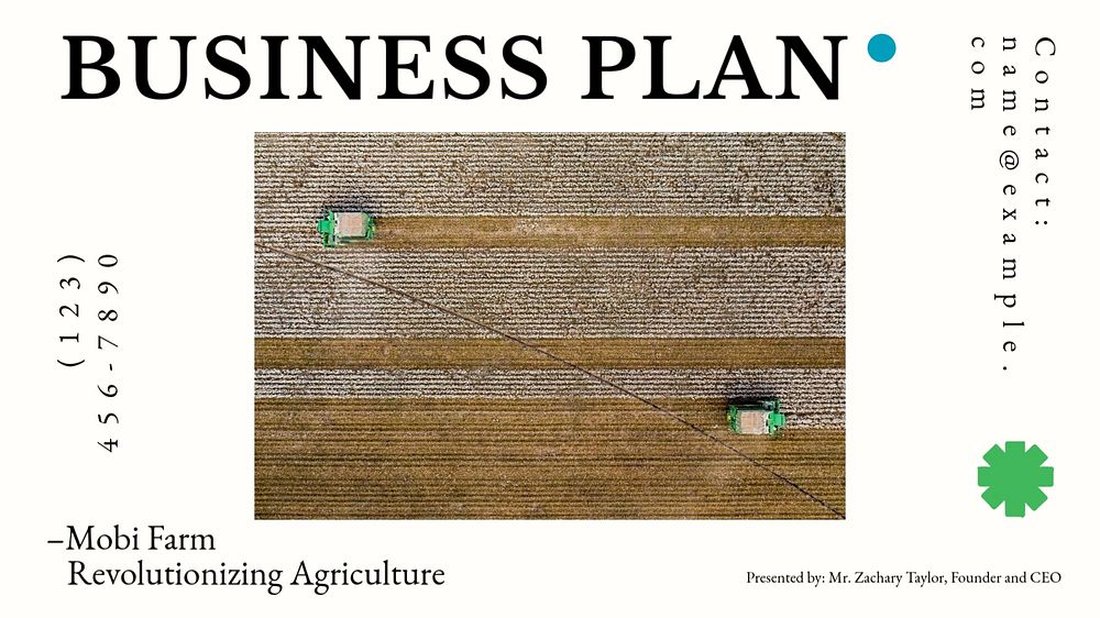 Business plan agriculture template, editable design