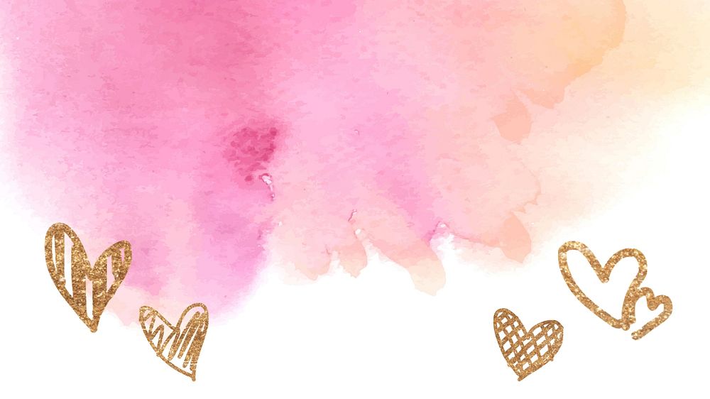 Gold heart border background, editable design