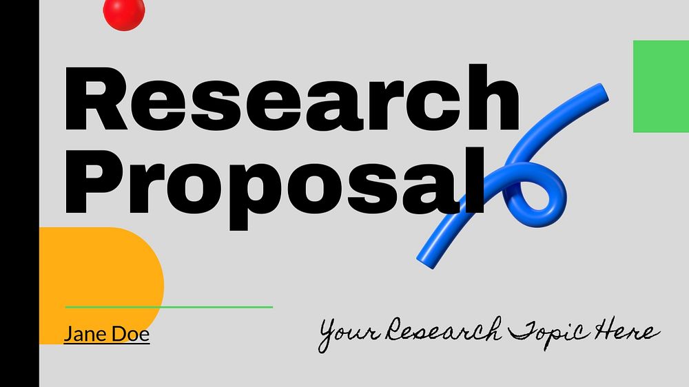 Research proposal presentation template, editable design