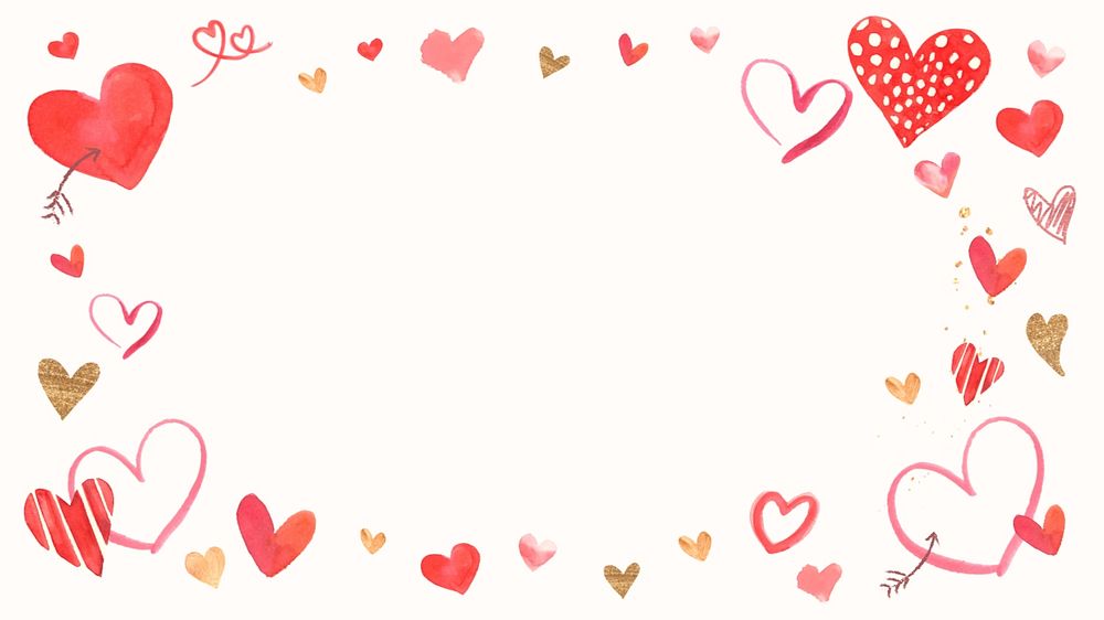 Cute watercolor Valentine's background, editable design