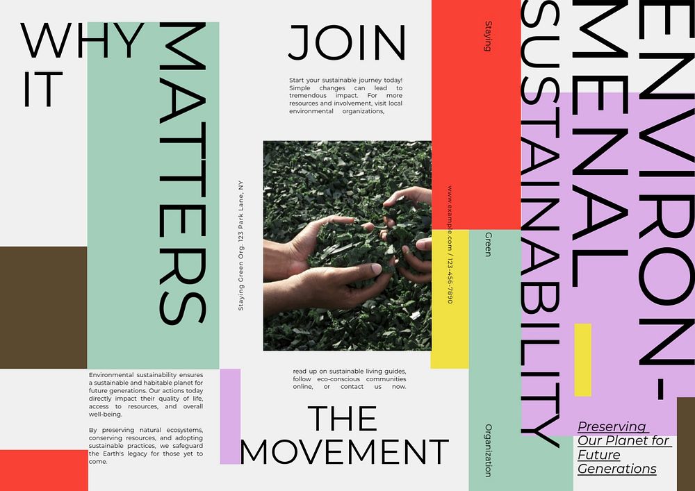 Environmental sustainability brochure template, editable design