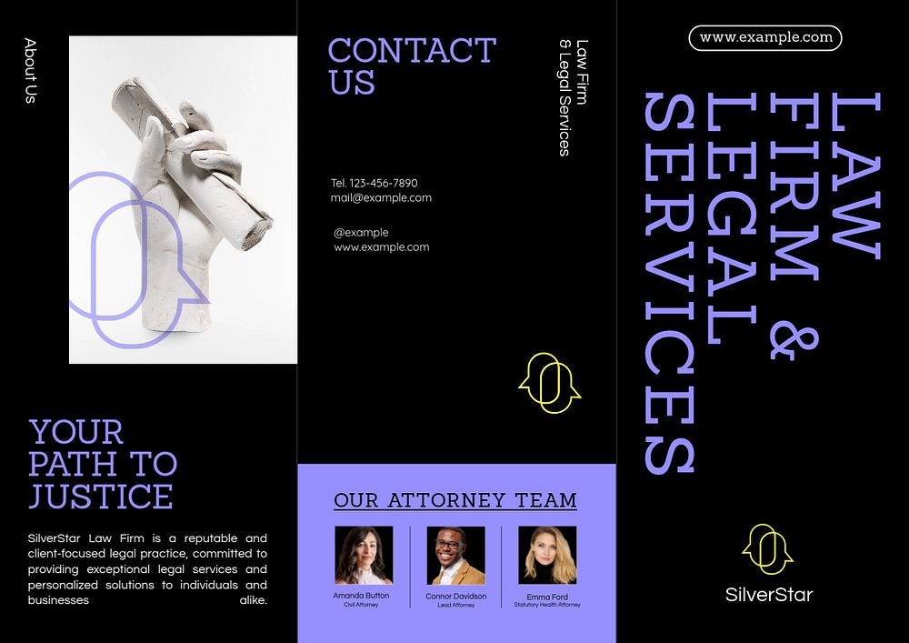 Law firm brochure, business template, editable design