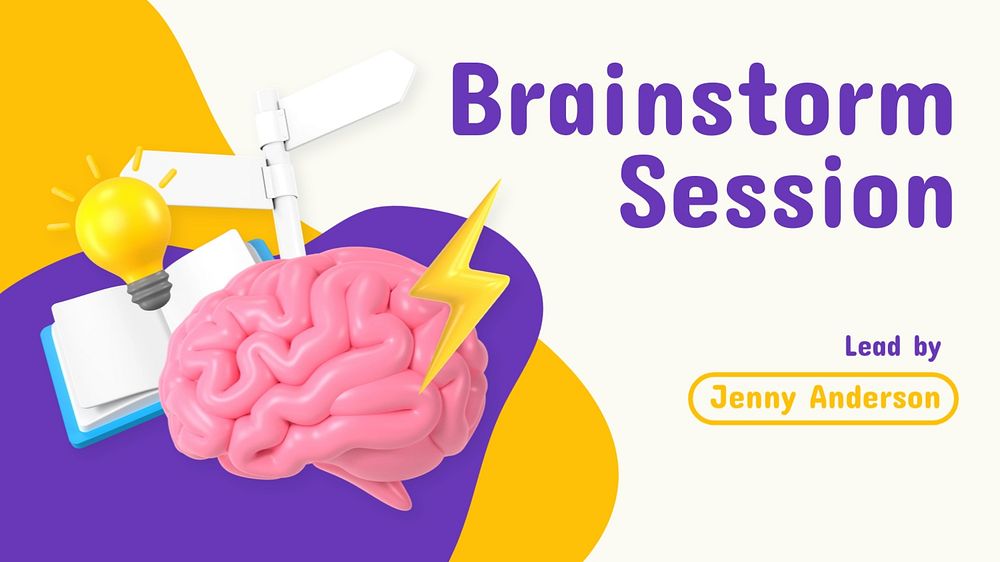 Brainstorm session presentation template, editable design