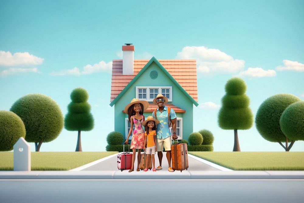 3D family going on vacation  editable remix