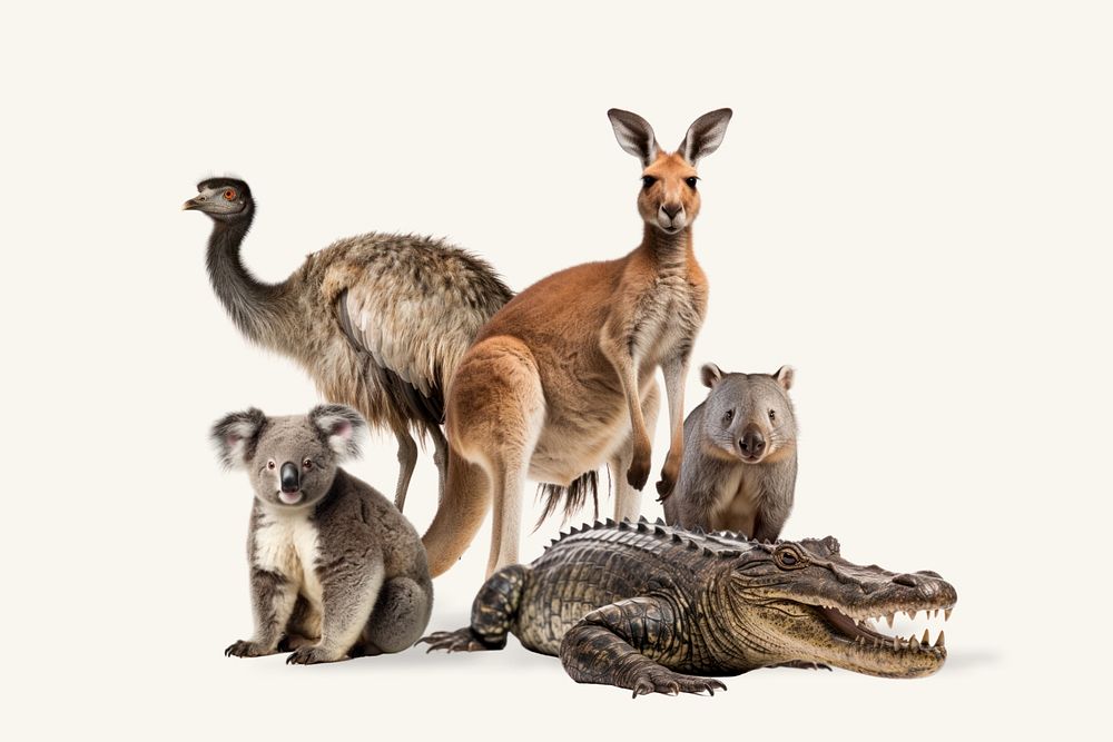 Australian wildlife, animal remix, editable design