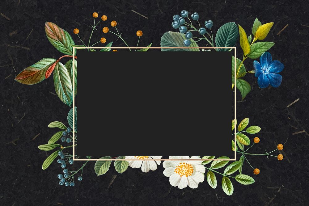 Floral botanical frame aesthetic background, editable design