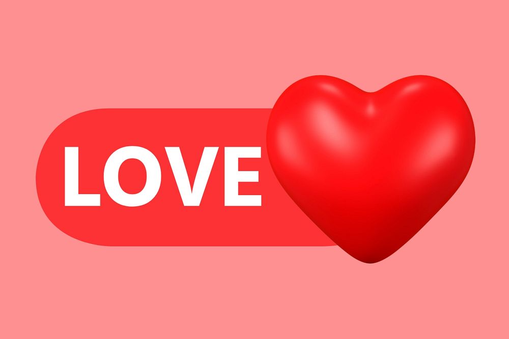 Love heart icon, editable design