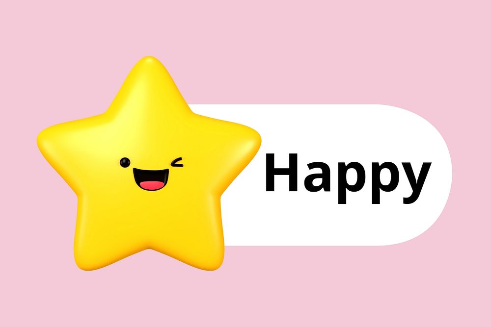 Happy star icon, editable design