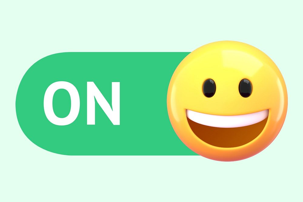 Smiling emoticon slide icon, editable design