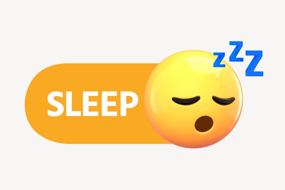 Sleep emoticon icon, editable design