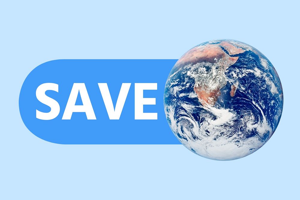 Save earth icon, editable design