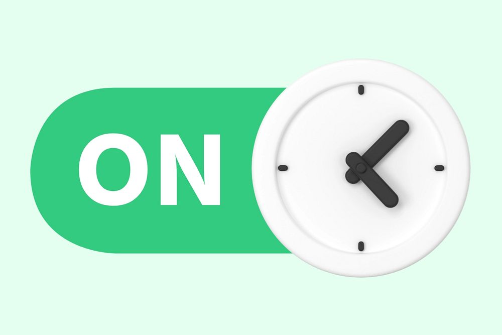 Clock slide on icon, editable design