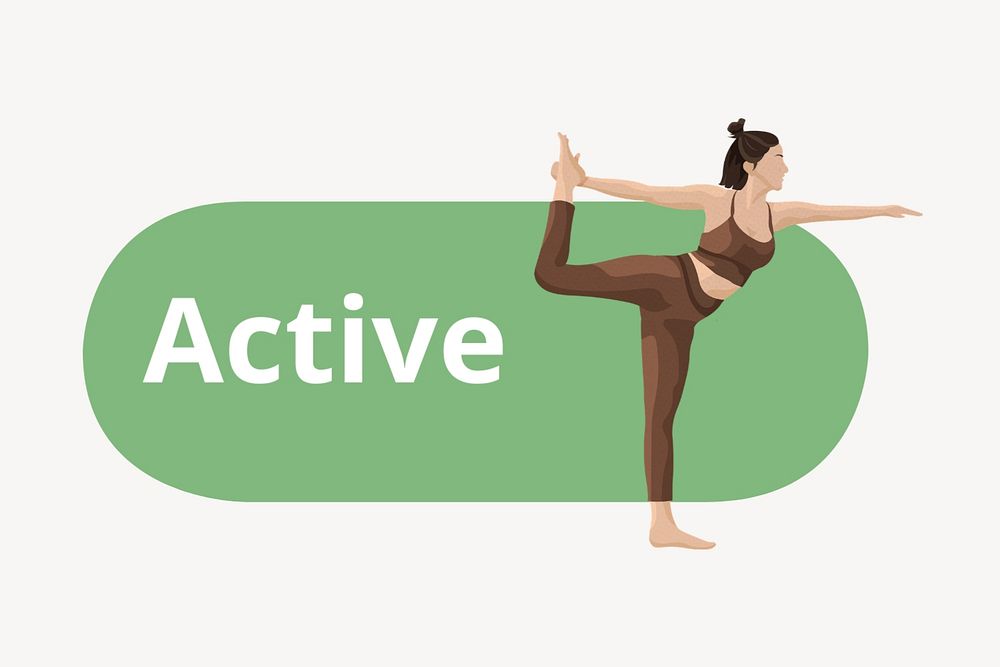 Active yoga woman icon, editable design