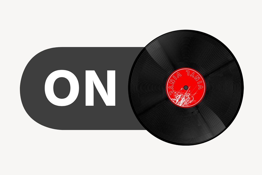 On music vinyl icon, editable design