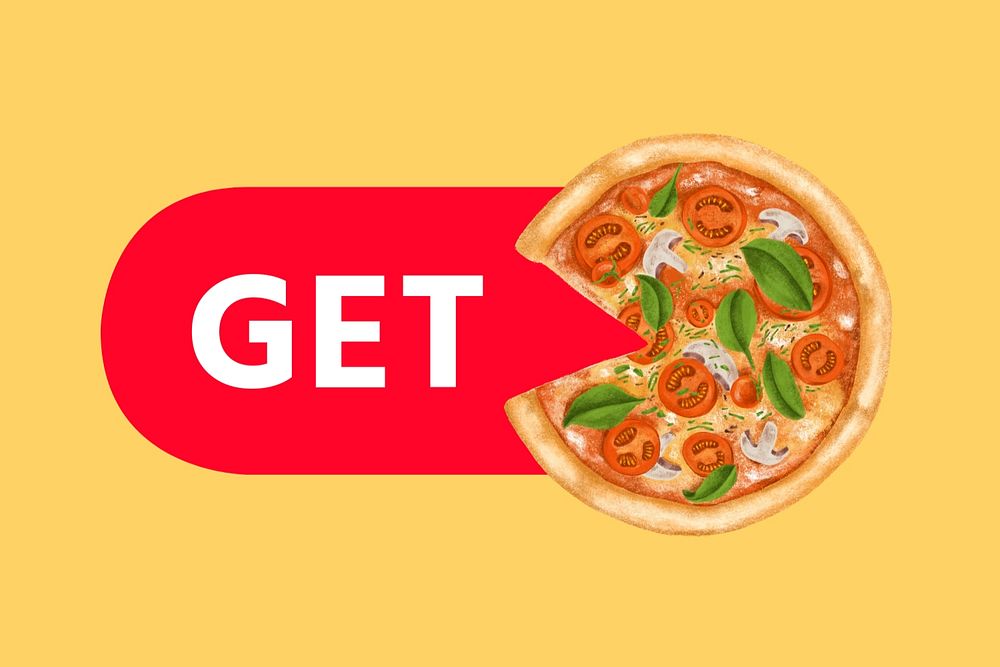 Get pizza icon, editable design