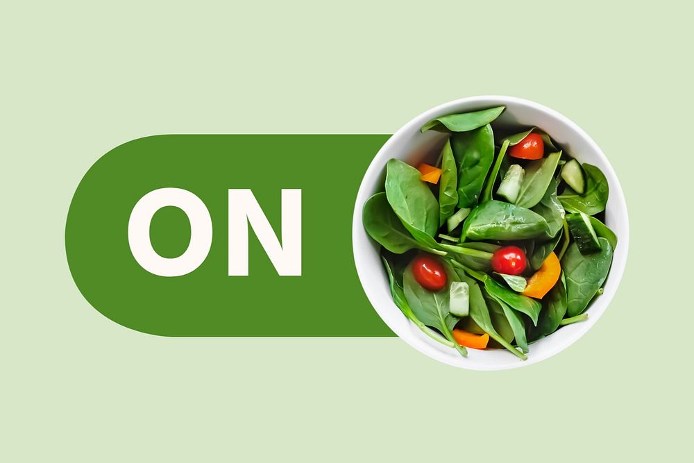 On salad icon, editable design