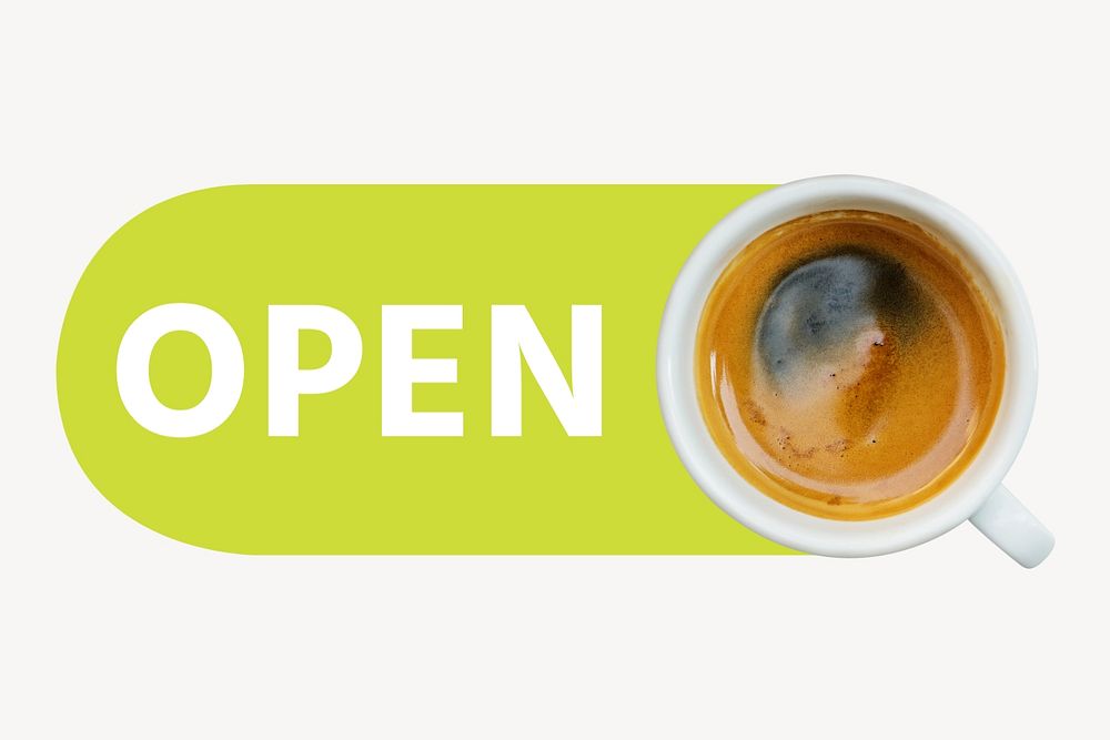 Coffee open icon, editable design