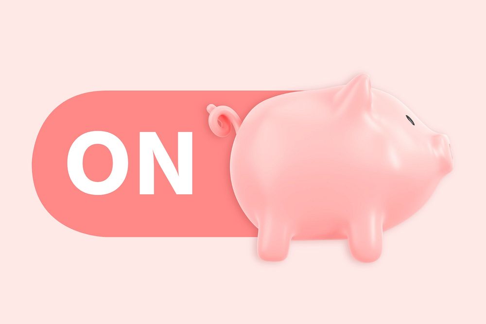 On piggy bank icon, editable design