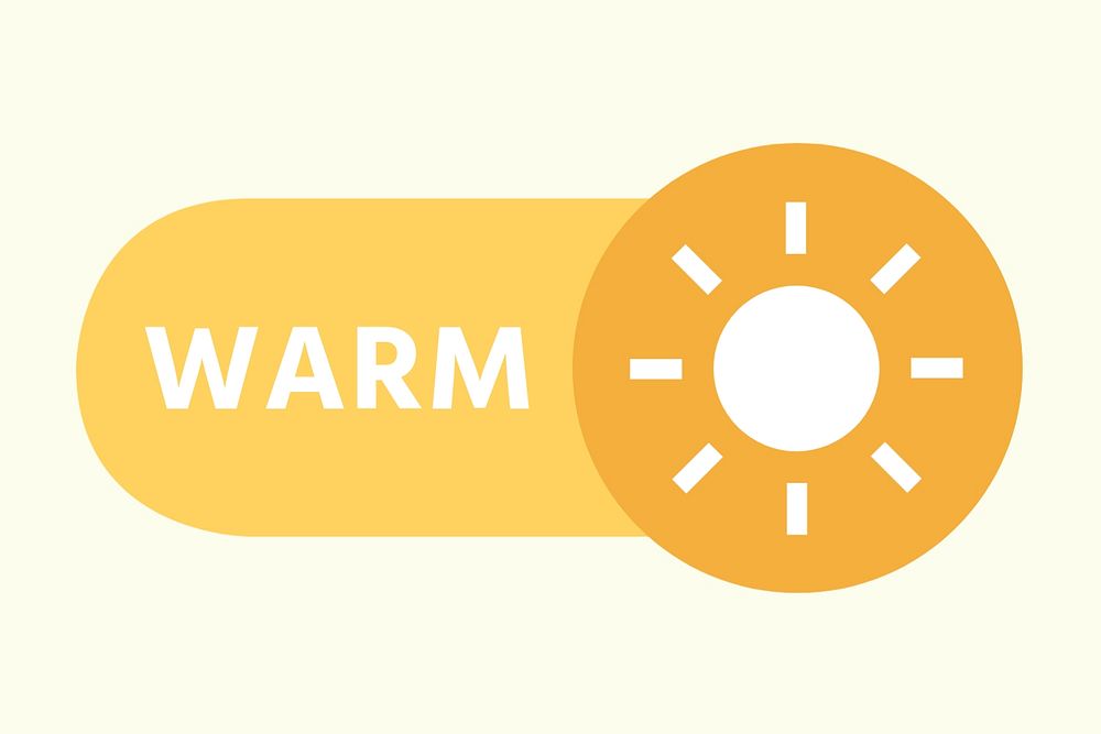 Warm sun icon, editable design