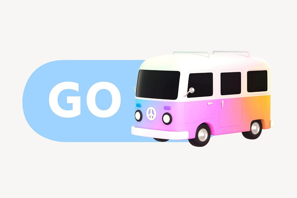 Go caravan travel icon, editable design