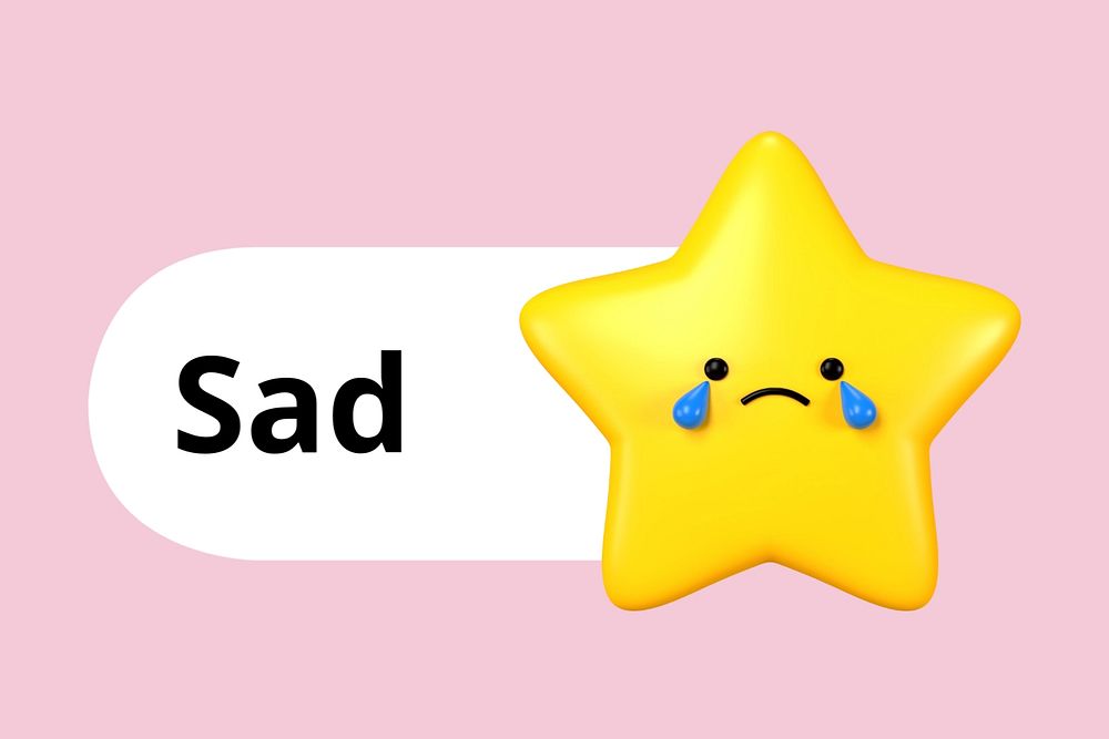 Sad star icon, editable design