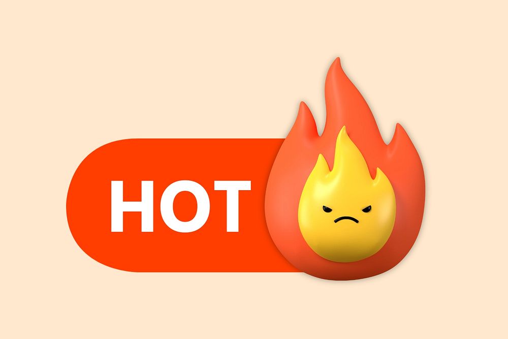 Hot flame icon, editable design