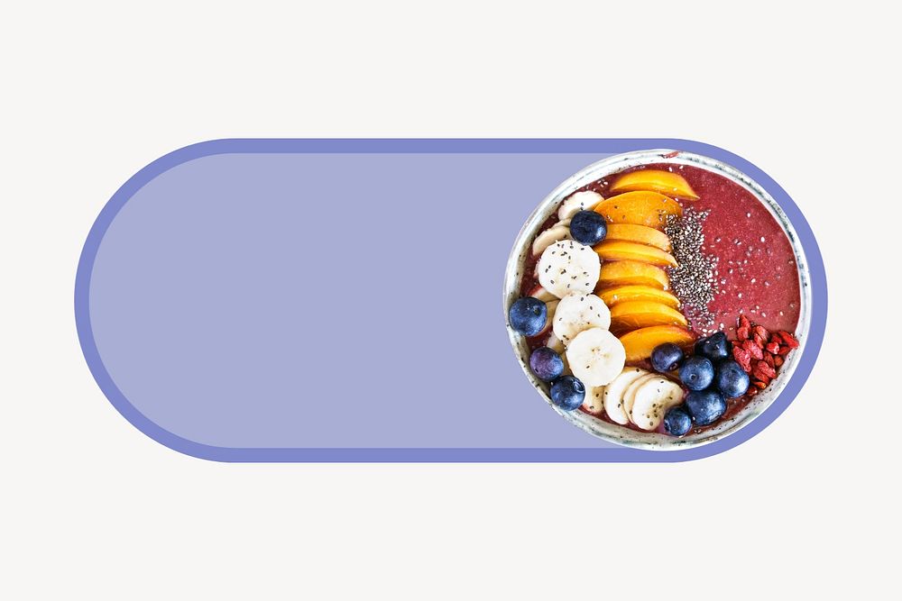 Acai bowl slide icon, editable design