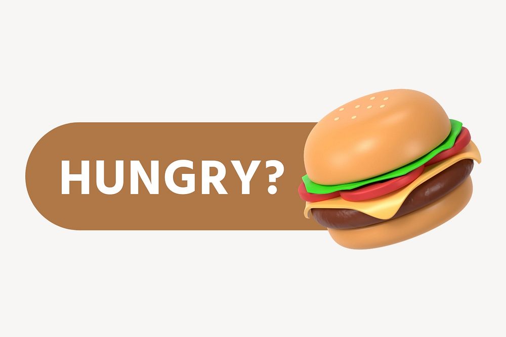 Hungry hamburger icon, editable design