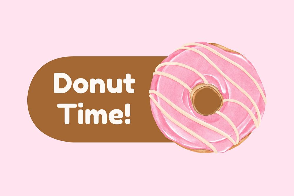 Donut time icon, editable design