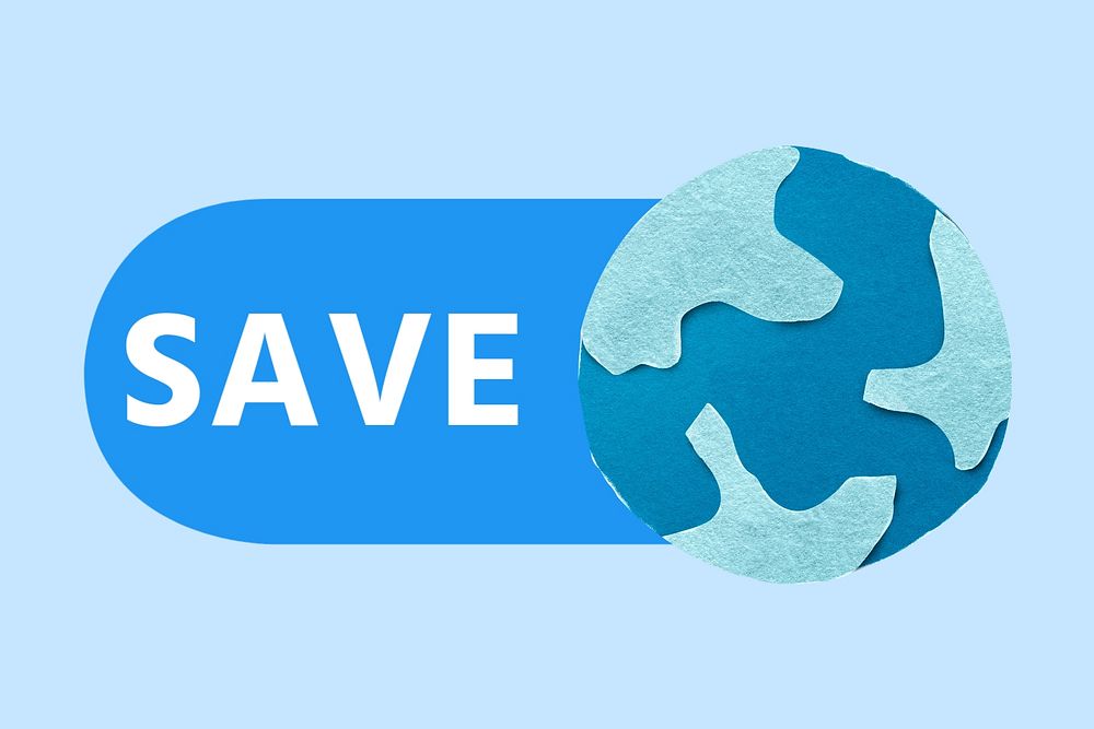 Save earth icon, editable design