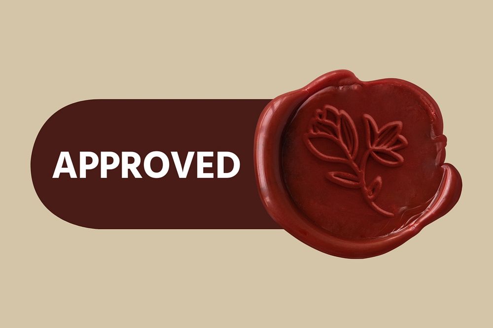 Approved wax stamp icon, editable design