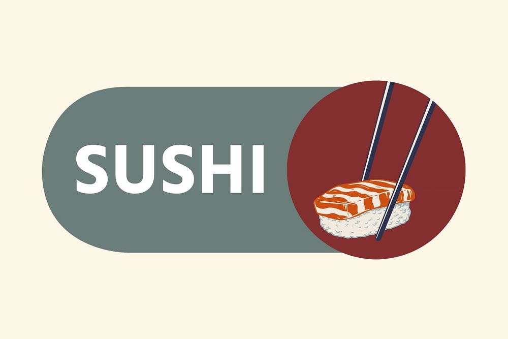 Sushi food icon, editable design