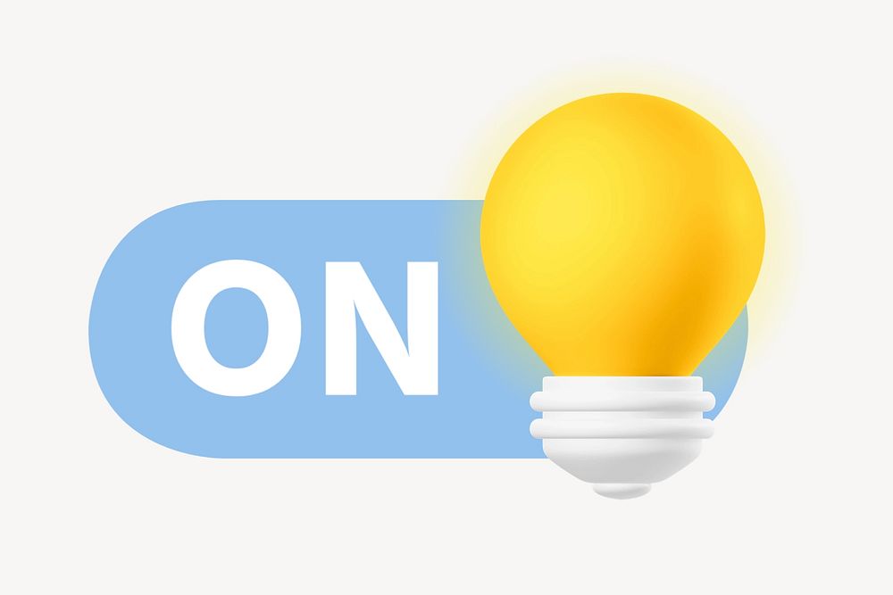 On light bulb 3D icon, editable design