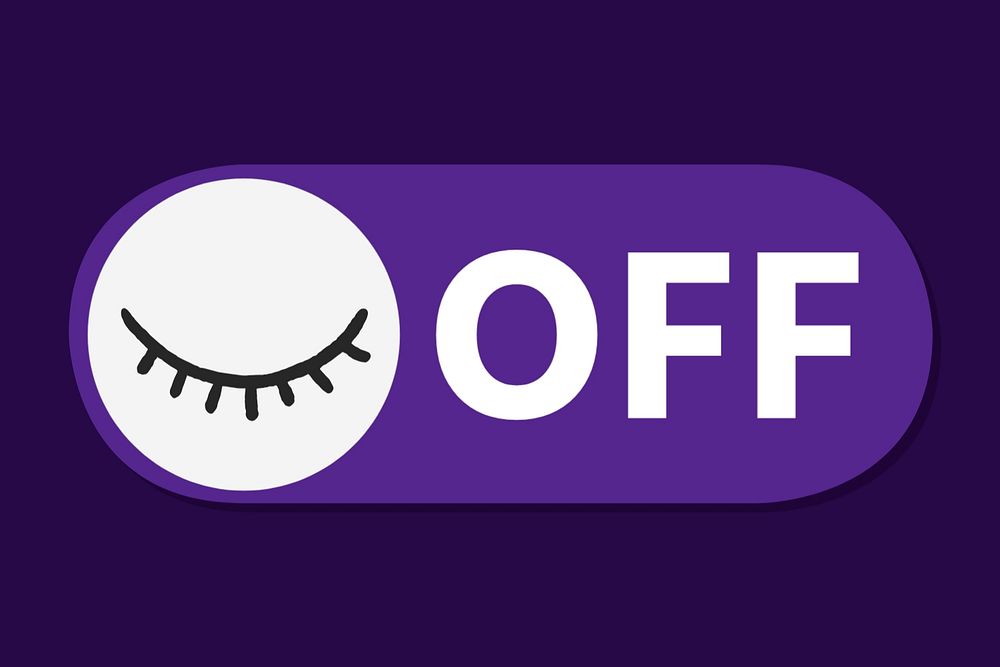 Off closed eye icon, editable design