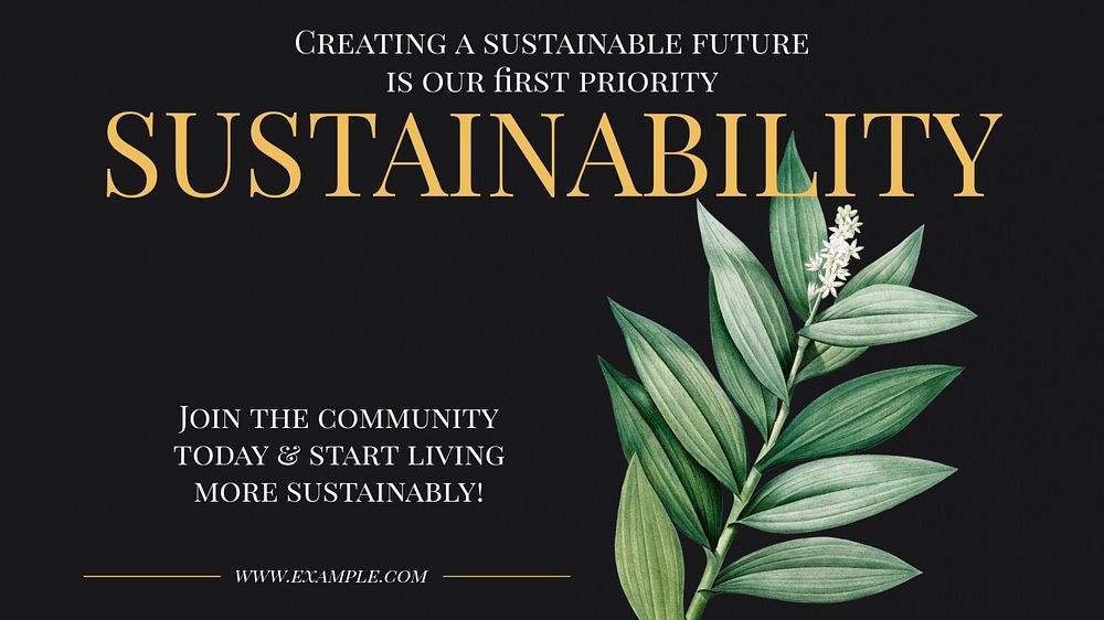 Sustainable community blog banner template, editable text