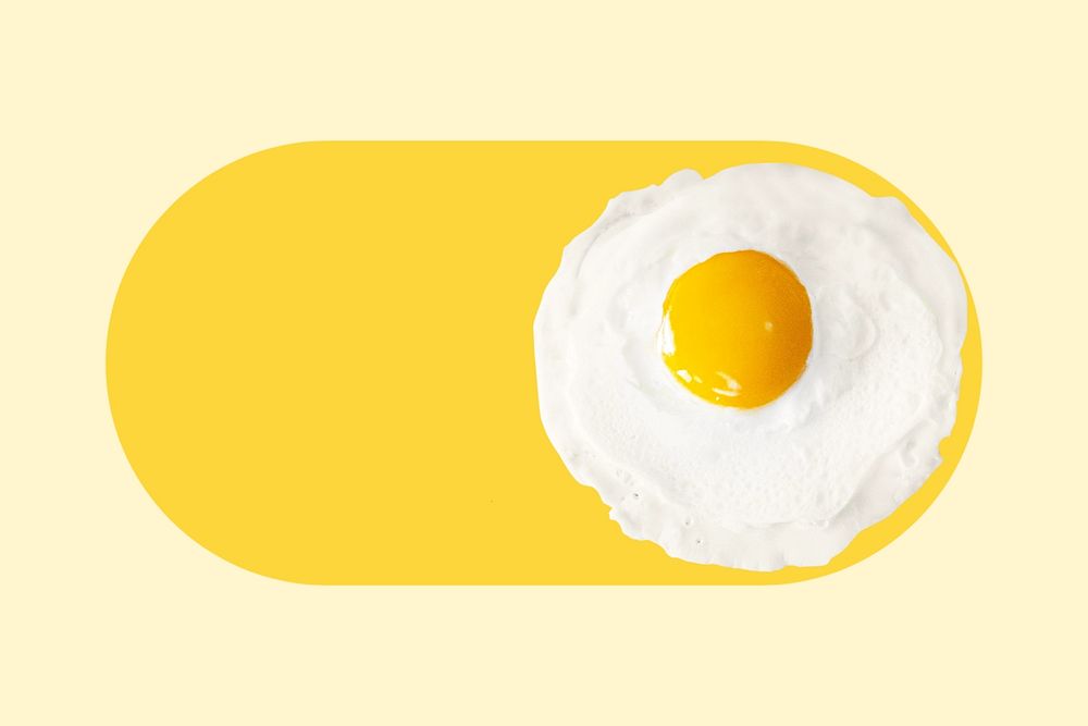 Fried egg slide icon, editable design