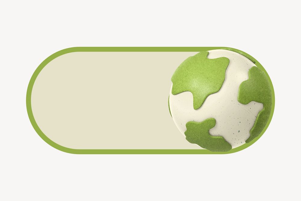 Green globe slide icon, editable design